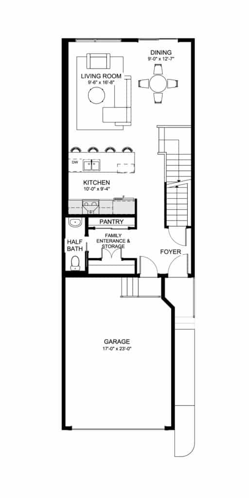 Main floor plan of the Family Aspire 20 model