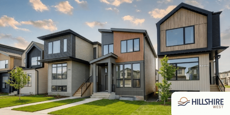Streetscape of Cantiro's new homes for sale in hillshire west