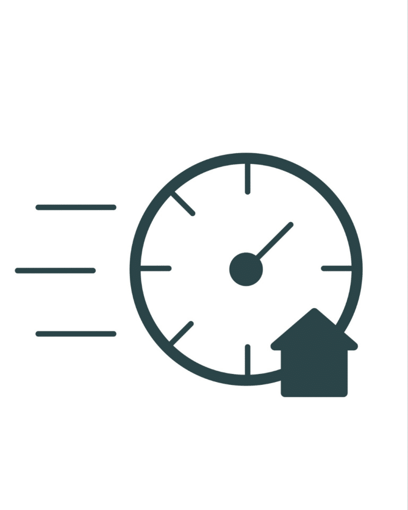 Clock and house icon representing timelines with best new home builders in Edmonton